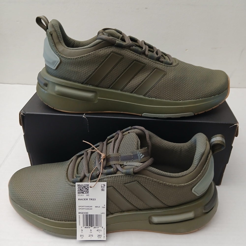 Adidas Men's Khaki Racer TR23 Sneakers Size 9.5 New $80 - Picture 1 of 10
